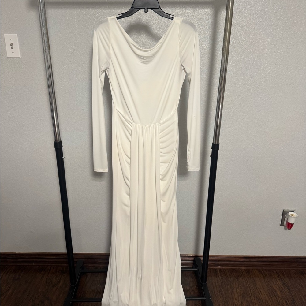 Fashion Nova White Long Sleeve Dress